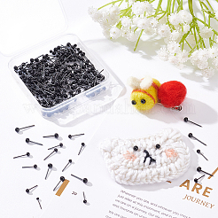 クラフト用品プラスチック人形の目パーツ  ぬいぐるみの目  フラットラウンド  ブラック  14~17x4~6mm  300個/セット&nbsp;DIY-PH0006-48