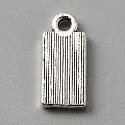チベット風合金チャーム  ワード手作りの長方形  アンティークシルバー  14.5x6.5x1.5mm  穴：1.5mm&nbsp;FIND-WH0126-78AS