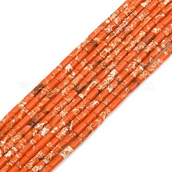 染色合成インペリアルジャスパービーズ連売り  コラム  レッドオレンジ  4x2mm  穴：0.8mm  約102個/連  15.75''（40センチメートル）&nbsp;GG-CBAED3F-A13