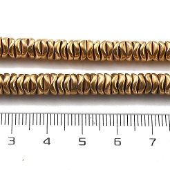 合成磁気無しヘマタイトビーズ連売り  ウェーブディスク  24KGP本金メッキ  1.5~2x6x6mm  穴：0.8mm  約212個/連  16.93''（43センチメートル）&nbsp;G-M095-O01-01G