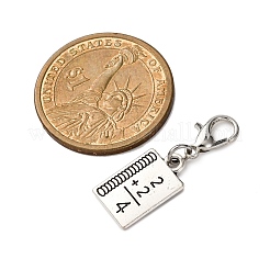 合金製の本ペンダント装飾  合金の留め金付き  アンティークシルバー  24.5~32.5mm&nbsp;HJEW-JM04067