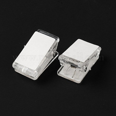 透明ppプラスチッククリップ  両面シール付き  長方形  透明  26x13x13mm  4個/袋&nbsp;KY-G026-01-1