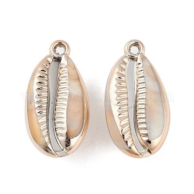 アクリルパーツ  模造シェル  シェル形状  砂茶色  32x17x14mm  穴：2mm&nbsp;OACR-F012-05B-1