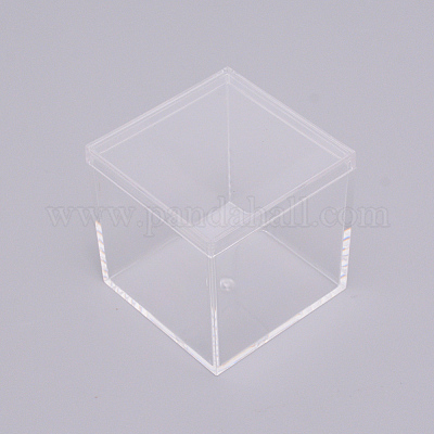 プラスチックの箱  トランスペアレント  正方形  透明  5.5x5.5x5.5cm  インナーサイズ：5.1x5.1センチメートル&nbsp;LS-CON-WH0074-41B-1
