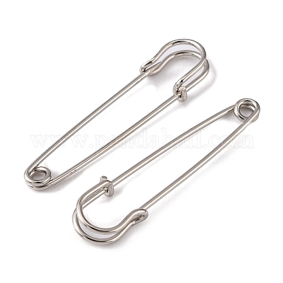 鉄のキルトピンは留め金のアクセサリー類のパーツをブローチ  プラチナ  50x13mm  ピン：1.5mm&nbsp;IFIN-R191-50mm-1