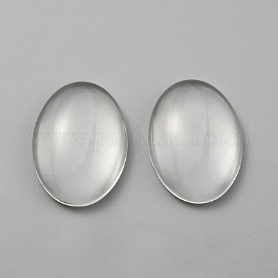 ガラスカボション  オーバル  透明  25x18x5.5mm&nbsp;GLAA-WH0035-34-1