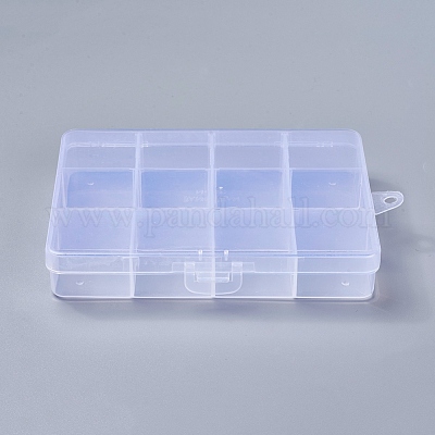 プラスチックビーズ収納ケース  12のコンパートメント  長方形  透明  13x10x2.2cm  穴：0.5のCM&nbsp;X-CON-R008-03-1