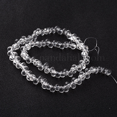 ティアドロップ  ガラスビーズ連売り  透明  6x4mm  穴：1.6mm  約100個/連  15.3インチ&nbsp;X-EGLA-O005-04-1