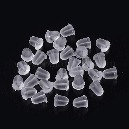 プラスチック製ピアスキャッチ  ピアスバックキャッチ  透明  4x4mm  穴：0.5mm&nbsp;KY-R011-10-1