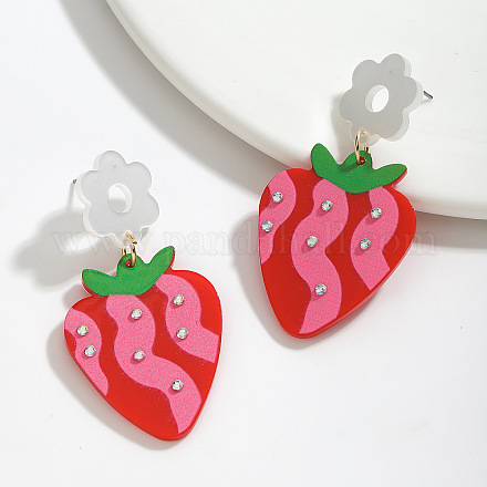 アクリルダングルスタンドピアス  苺  60x30mm&nbsp;FS-WG592B9-03-1