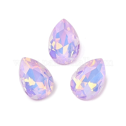 ガラスカボション  多面カット  ティアドロップ  ライラック  10x7x4mm  72個/セット&nbsp;GLAA-N0028-07F-1