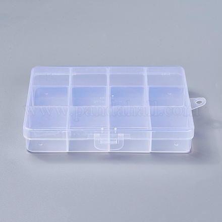 プラスチックビーズ収納ケース 12のコンパートメント 長方形 透明 13x10x2.2cm 穴:0.5のCM X-CON-R008-03-1