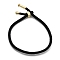 Cotton Cord Bracelets, with Brass Finding, Golden, Black, 8-1/2 inch(21.5cm)~9 inch(23cm)
