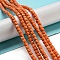 Natural Agate Beads Strands, Dyed, Cube, Coral, 4.5x4.5x4.5mm, Hole: 1.2mm, about 88pcs/strand, 15.04''(38.2cm)