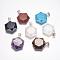Natural & Synthetic Mixed Stone Pendants, Faceted, Hexagram, Platinum, 41x28x9mm, Hole: 5x9mm