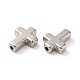 CCBプラスチックビーズ  銀  クロス  15.5x12x4.5mm  穴：1.7mm&nbsp;KY-B003-03-2