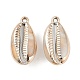 アクリルパーツ  模造シェル  シェル形状  砂茶色  32x17x14mm  穴：2mm&nbsp;OACR-F012-05B-1
