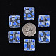 透明印刷アクリルビーズ  フルーツ模様の四角  フルーツの模様  16x16x16mm  穴：3mm&nbsp;MACR-S374-08A-08-3