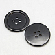 樹脂ボタン  染め  フラットラウンド  ブラック  34x4mm  穴：3mm  98個/袋&nbsp;RESI-D030-34mm-02-1