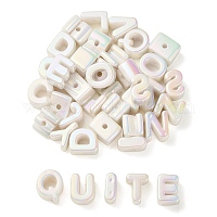 UVメッキレインボー虹色アクリルビーズ  ランダムな混合文字  古いレース  20~21x14~20.5x8.5~20.5mm  穴：3.5mm  約90~100個/袋&nbsp;OACR-C012-01I-1