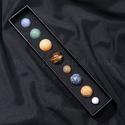 天然石の太陽系の 230x50x30 つの惑星のディスプレイ装飾  丸玉エネルギーストーンギフト  箱：12~25ミリ  ビーズ：8mm  [1]個/箱&nbsp;G-F734-13