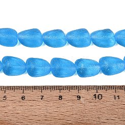 手作りのランプワークスビーズ連売りを曇らせる  ナゲット  ドジャーブルー  14~15x11~12x6~8mm  穴：0.8~1.5mm  約30個/連  15.75~17.13インチ（40~43.5cm）&nbsp;LAMP-Q041-06B