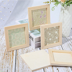 DIY子供木製装飾粘土額縁  パパイヤホイップ  正方形  118x118x8.5mm  内径：88x88mm&nbsp;WOOD-WH20008-07E