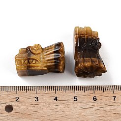 天然石タイガーアイビーズ  竜の頭  26x16.5x14.5mm  穴：2mm&nbsp;G-A222-04A