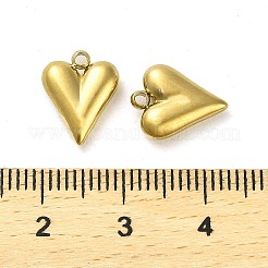 304ステンレスペンダント  ハートチャーム  14KGP本金メッキ  12x9.5x3mm  穴：1.4mm&nbsp;STAS-L022-108G-07