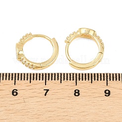 オーバル真鍮マイクロパヴェクリアキュービックジルコニアフープピアス  18KGP本金メッキ  13x14.5x4mm&nbsp;EJEW-D348-09G