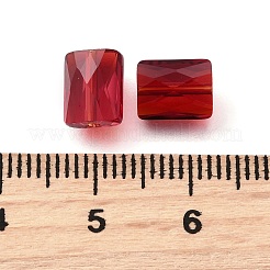 ガラス模造オーストリアクリスタルビーズ  長方形  多面カット  ファイヤーブリック  8x6.5x4mm  穴：1.2mm&nbsp;GLAA-P071-01A-05