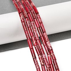 染色された天然インペリアルジャスパービーズ連売り  コラム  クリムゾン  13~14x4.5mm  穴：1.4mm  約30個/連  15.79~15.94''（40.1~40.5センチメートル）&nbsp;G-H087-H01-01D