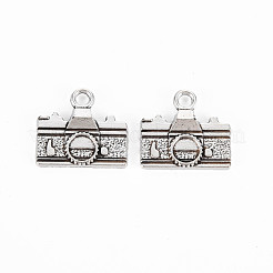 合金のチベット風チャーム  カドミウムフリー＆鉛フリー  カメラ  アンティークシルバー  14x15x3mm  穴：1.8mm  約760個/1000g&nbsp;TIBE-S320-187AS