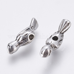 チベット風合金ビーズ  鉛フリー＆カドミウムフリー＆ニッケルフリー  鳥  アンティークシルバー  長さ12mm  4 mm幅  厚さ3.5mm  穴：1mm&nbsp;X-EA11914Y-NF