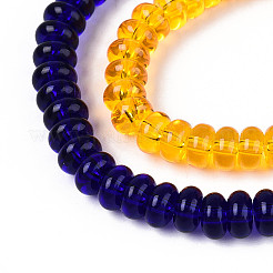 透明ガラスビーズ連売り  ロンデル  ミックスカラー  6x2.5~3mm  穴：1.2mm  約111~123個/連  14.65~14.96''（37.2~38センチメートル）&nbsp;GLAA-T025-6mm-15
