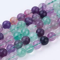 天然石蛍石ビーズ連売り  ラウンド  8~8.5mm  穴：1mm  約45~47個/連  15インチ（38cm）&nbsp;G-P318-05-8mm