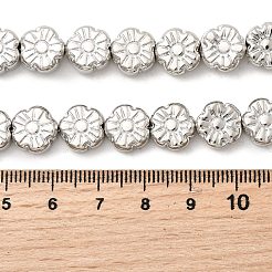 電気メッキガラスビーズセット  花  多面カット  プラチナメッキ  10.5x5mm  穴：0.9mm  約41個/連  16.14''（41センチメートル）&nbsp;EGLA-F166-10P