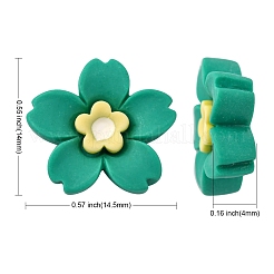 70個7色不透明樹脂カボション  花  ミックスカラー  14x14.5x4mm  10個/カラー&nbsp;CRES-CJ0001-52