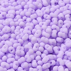 ガラスのフロストシードビーズ  ピーナッツ  プラム  3.5~4x2~2.5x2~2.3mm  穴：0.8mm  約8000個/ポンド&nbsp;SEED-K009-05B-04