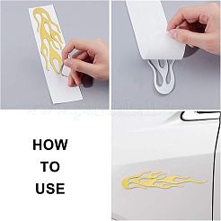 炎の模様防水 PVC 車のステッカー デカール  DIYの車の装飾  ミックスカラー  203x47x1mm  3色  2個/カラー  6個/セット&nbsp;DIY-FH0001-15