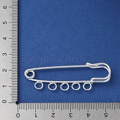 アイアン製ブローチパーツ  ラペルピン製作用の5ホールキルトピン  銀  49x16.5x4.5mm  穴：3.5mm&nbsp;FIND-D036-04S