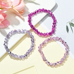 女性用スターカットラウンドガラスビーズストレッチブレスレット  ミックスカラー  内径：2~2-1/8インチ（5~5.3cm）  3個/セット&nbsp;BJEW-JB09482
