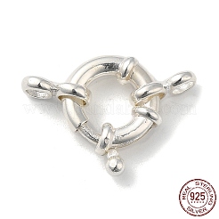 925スターリングシルバースプリングリングの留め金  銀  21.5x10x2.5mm  穴：2.2mm&nbsp;STER-A007-23A