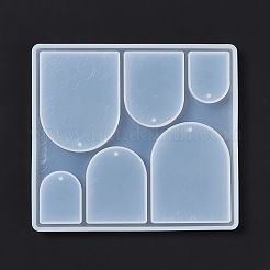 DIYペンダントシリコンモールド  レジン型  ホワイト  アーチ模様  108x99x5.5mm  穴：2mm  内径：19.5~40x25.5~50.5mm&nbsp;DIY-G065-01A