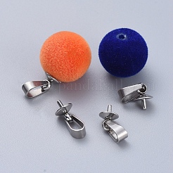 変色防止304ステンレススチールペグベイルペンダント  片穴パーツ用  12.5x5mm  ピン：1mm  穴：2.5mm&nbsp;X-STAS-E031-2