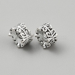 チベット風合金ビーズ  フラットラウンド  アンティークシルバー  7x4.5mm  穴：2mm&nbsp;FIND-WH20032-40