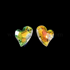 ガラスチャーム  ハート  ABカラー  多面カット  クリアAB  17x13.5x5mm  穴：1.4mm&nbsp;GLAA-I057-33A
