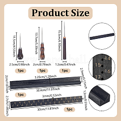 木製製本署名パンチツール錐ガイド1袋  3個 3スタイル 木製錐 針刺し 裁縫道具  ミックスカラー  304x32.5x20mm&nbsp;AJEW-NB0009-53