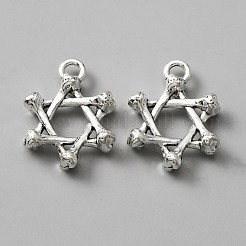 合金のチベット風チャーム  デビッドチャームの星  アンティークシルバー  25.5x20x6mm  穴：3mm&nbsp;FIND-CJC0012-046