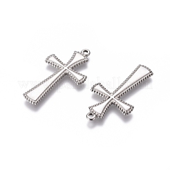 304ステンレスペンダント  クロス  アンティークシルバー  39x21x2mm  穴：1.8mm&nbsp;STAS-G214-40AS